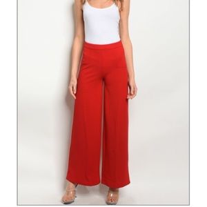Apple red wide leg pants. Various sizes